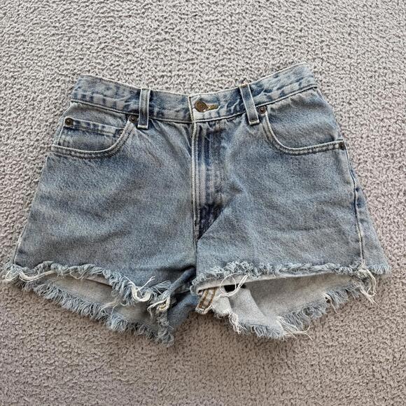 Levi's Pants - Levis Loose Fit Denim Jeans Shorts Womens 8 Light Distressed Raw Hem Festival